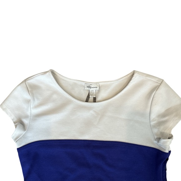 Dynamite White and Blue Color Block Knee-Length Dress Size Small - Picture 4 of 5